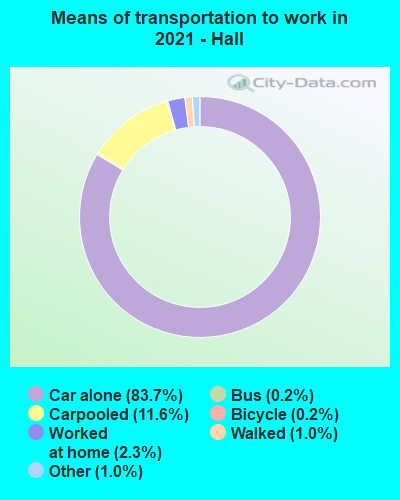 Means of transportation to work in 2022 - Hall