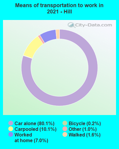 Means of transportation to work in 2022 - Hill