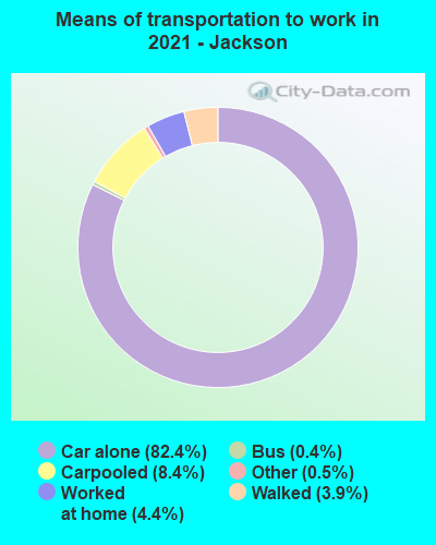 Means of transportation to work in 2022 - Jackson