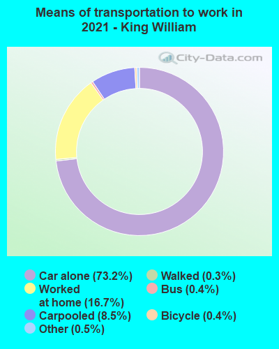 Means of transportation to work in 2022 - King William