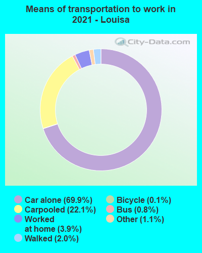 Means of transportation to work in 2022 - Louisa