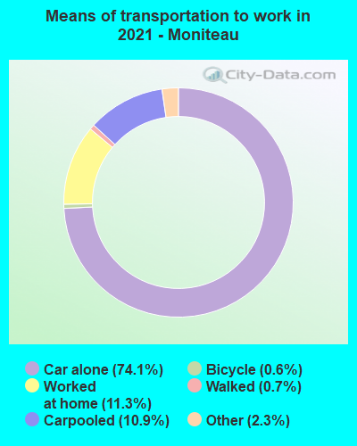 Means of transportation to work in 2022 - Moniteau