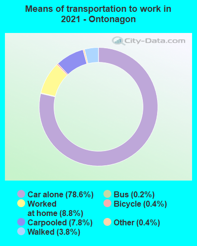 Means of transportation to work in 2022 - Ontonagon