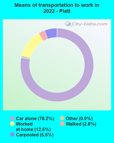 Means of transportation to work in 2022 - Piatt