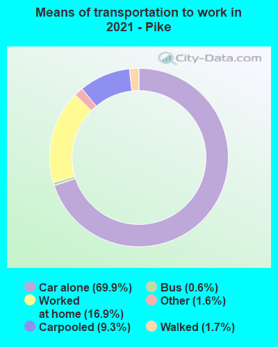 Means of transportation to work in 2022 - Pike