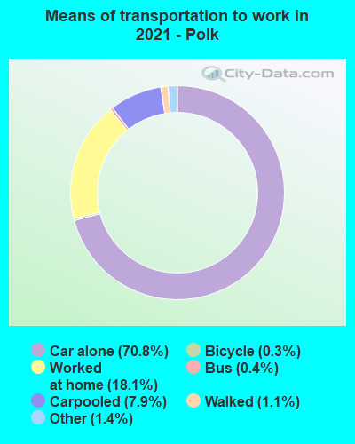 Means of transportation to work in 2022 - Polk