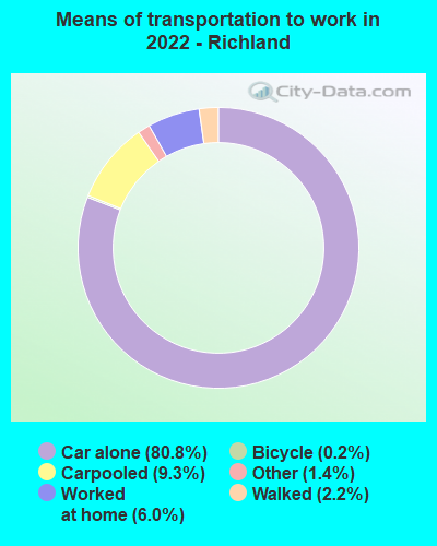 Means of transportation to work in 2022 - Richland