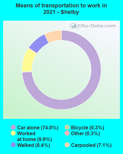 Means of transportation to work in 2022 - Shelby