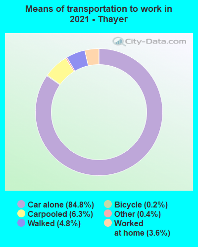 Means of transportation to work in 2022 - Thayer