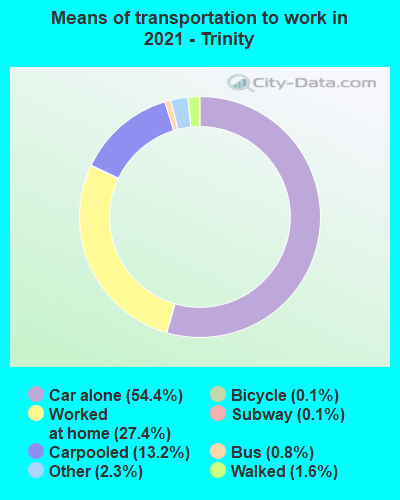 Means of transportation to work in 2022 - Trinity