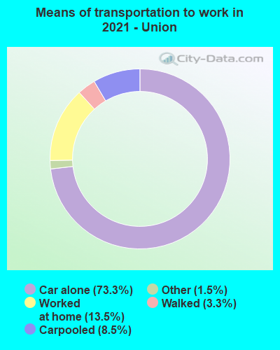 Means of transportation to work in 2022 - Union