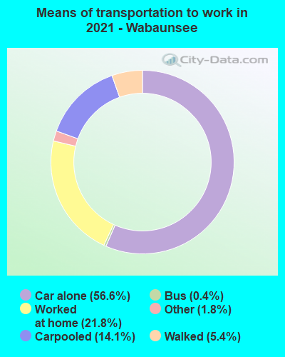 Means of transportation to work in 2022 - Wabaunsee