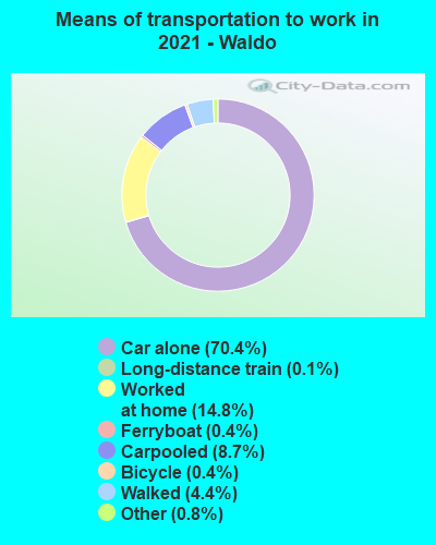 Means of transportation to work in 2022 - Waldo