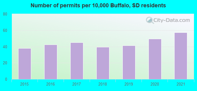 Number of permits per 10,000 Buffalo, SD residents