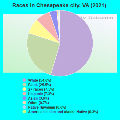 Races in Chesapeake city, VA (2022)