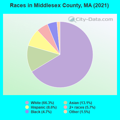 Races in Middlesex County, MA (2021)