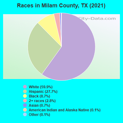 Races in Milam County, TX (2022)