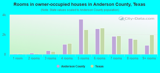 Rooms in owner-occupied houses in Anderson County, Texas