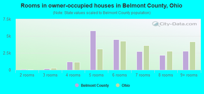 Rooms in owner-occupied houses in Belmont County, Ohio
