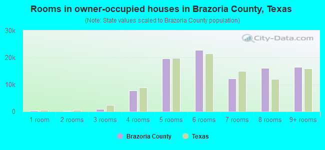 Rooms in owner-occupied houses in Brazoria County, Texas