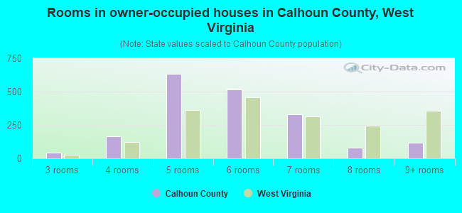 Rooms in owner-occupied houses in Calhoun County, West Virginia