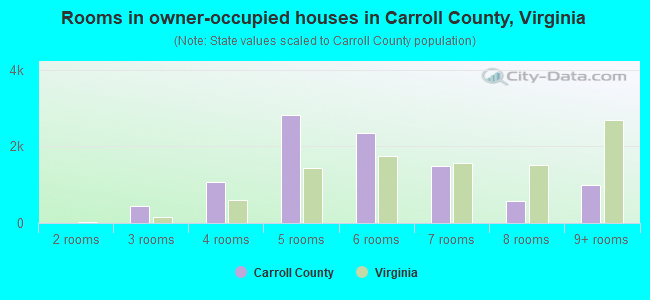 Rooms in owner-occupied houses in Carroll County, Virginia