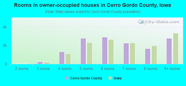 Rooms in owner-occupied houses in Cerro Gordo County, Iowa
