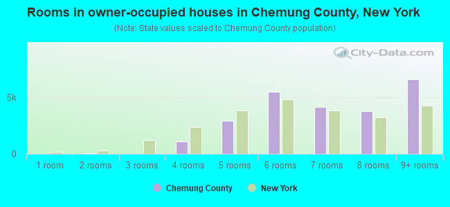 Rooms in owner-occupied houses in Chemung County, New York