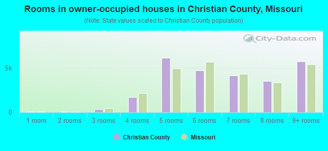 Rooms in owner-occupied houses in Christian County, Missouri