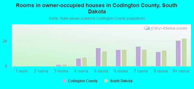 Rooms in owner-occupied houses in Codington County, South Dakota