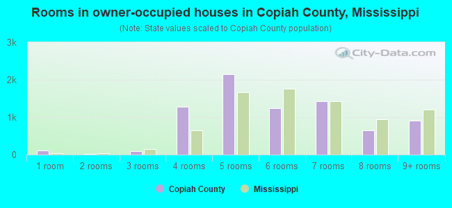 Rooms in owner-occupied houses in Copiah County, Mississippi