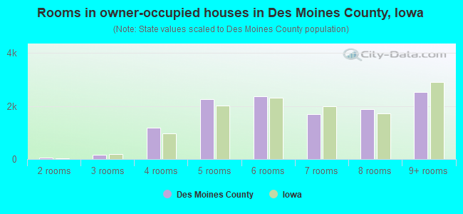 Rooms in owner-occupied houses in Des Moines County, Iowa