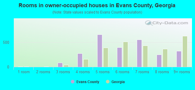 Rooms in owner-occupied houses in Evans County, Georgia