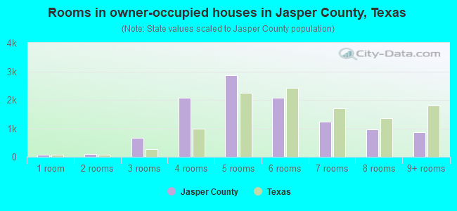 Rooms in owner-occupied houses in Jasper County, Texas