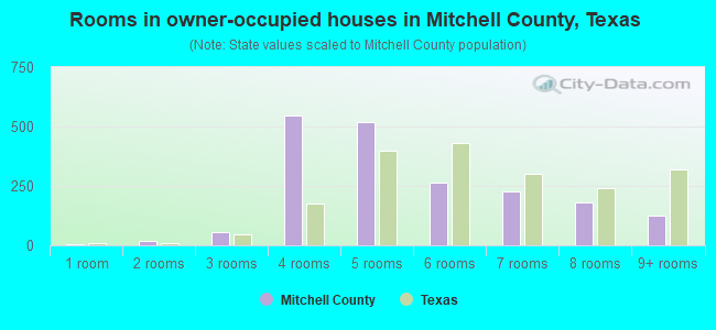 Rooms in owner-occupied houses in Mitchell County, Texas