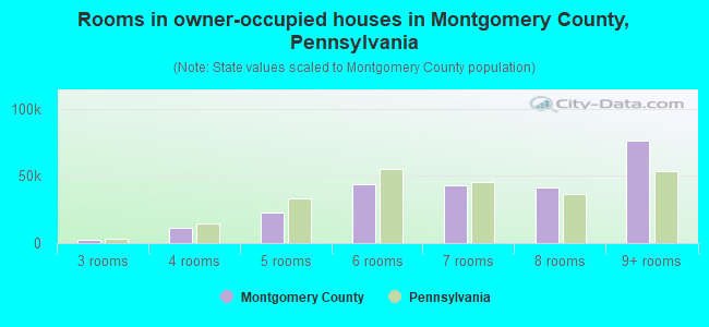 Rooms in owner-occupied houses in Montgomery County, Pennsylvania