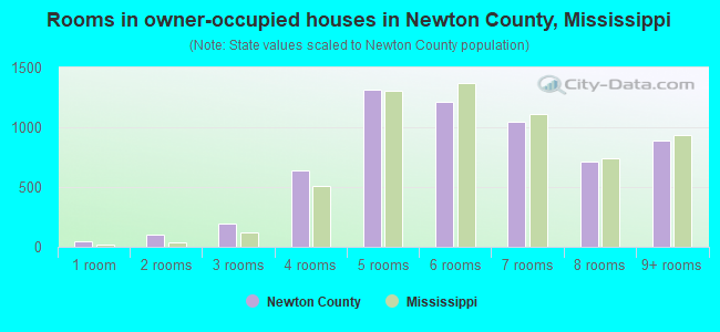 Rooms in owner-occupied houses in Newton County, Mississippi