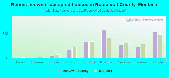 Rooms in owner-occupied houses in Roosevelt County, Montana