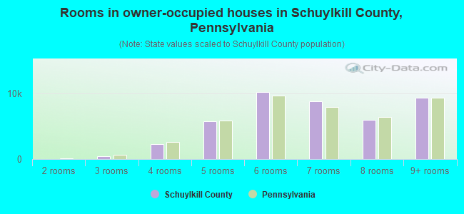 Rooms in owner-occupied houses in Schuylkill County, Pennsylvania