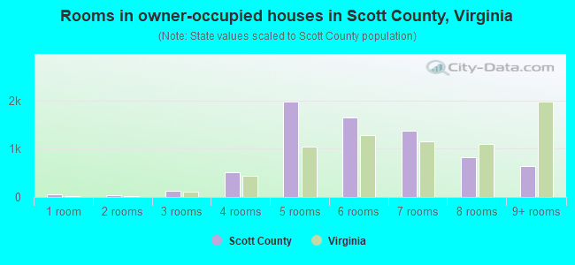 Rooms in owner-occupied houses in Scott County, Virginia