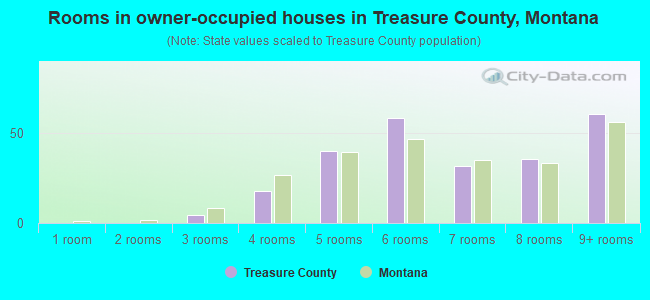 Rooms in owner-occupied houses in Treasure County, Montana