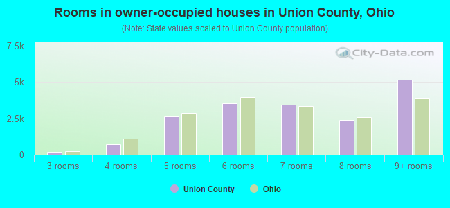 Rooms in owner-occupied houses in Union County, Ohio