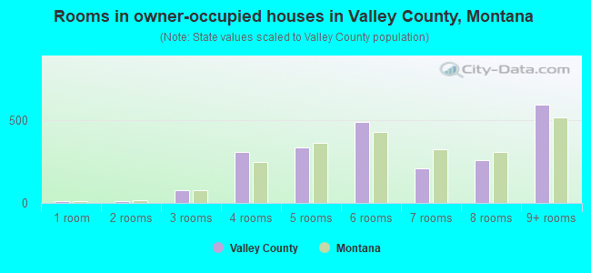Rooms in owner-occupied houses in Valley County, Montana