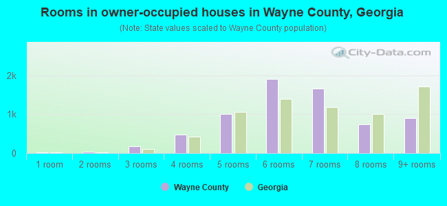 Rooms in owner-occupied houses in Wayne County, Georgia