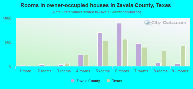 Rooms in owner-occupied houses in Zavala County, Texas