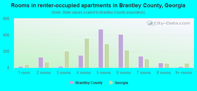 Rooms in renter-occupied apartments in Brantley County, Georgia