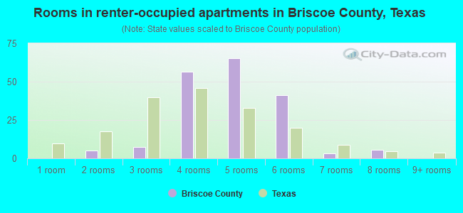 Rooms in renter-occupied apartments in Briscoe County, Texas