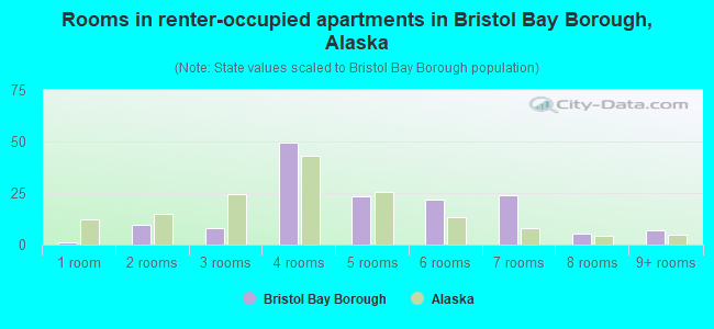 Rooms in renter-occupied apartments in Bristol Bay Borough, Alaska