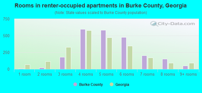 Rooms in renter-occupied apartments in Burke County, Georgia
