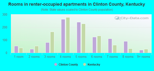 Rooms in renter-occupied apartments in Clinton County, Kentucky